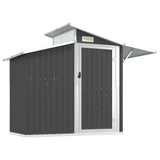 Garden Shed Anthracite 270x130x208.5 cm Galvanised Steel - Front View