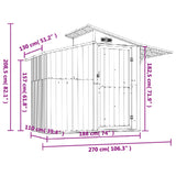 Garden Shed Anthracite 270x130x208.5 cm Galvanised Steel - Close-Up Angle