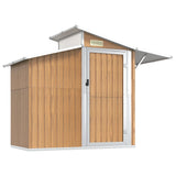 Garden Shed Brown 270x130x208.5 cm Galvanised Steel - Front View