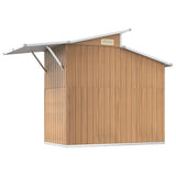 Garden Shed Brown 270x130x208.5 cm Galvanised Steel - Rear View