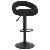Bar Stools 2 pcs Black Velvet - Front View
