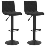 Bar Stools 2 pcs Black Velvet - Front View