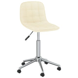 Swivel Dining Chair Cream Fabric - Front View
