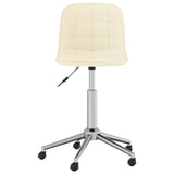 Swivel Dining Chair Cream Fabric - Side View