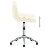 Swivel Dining Chair Cream Fabric - Rear View