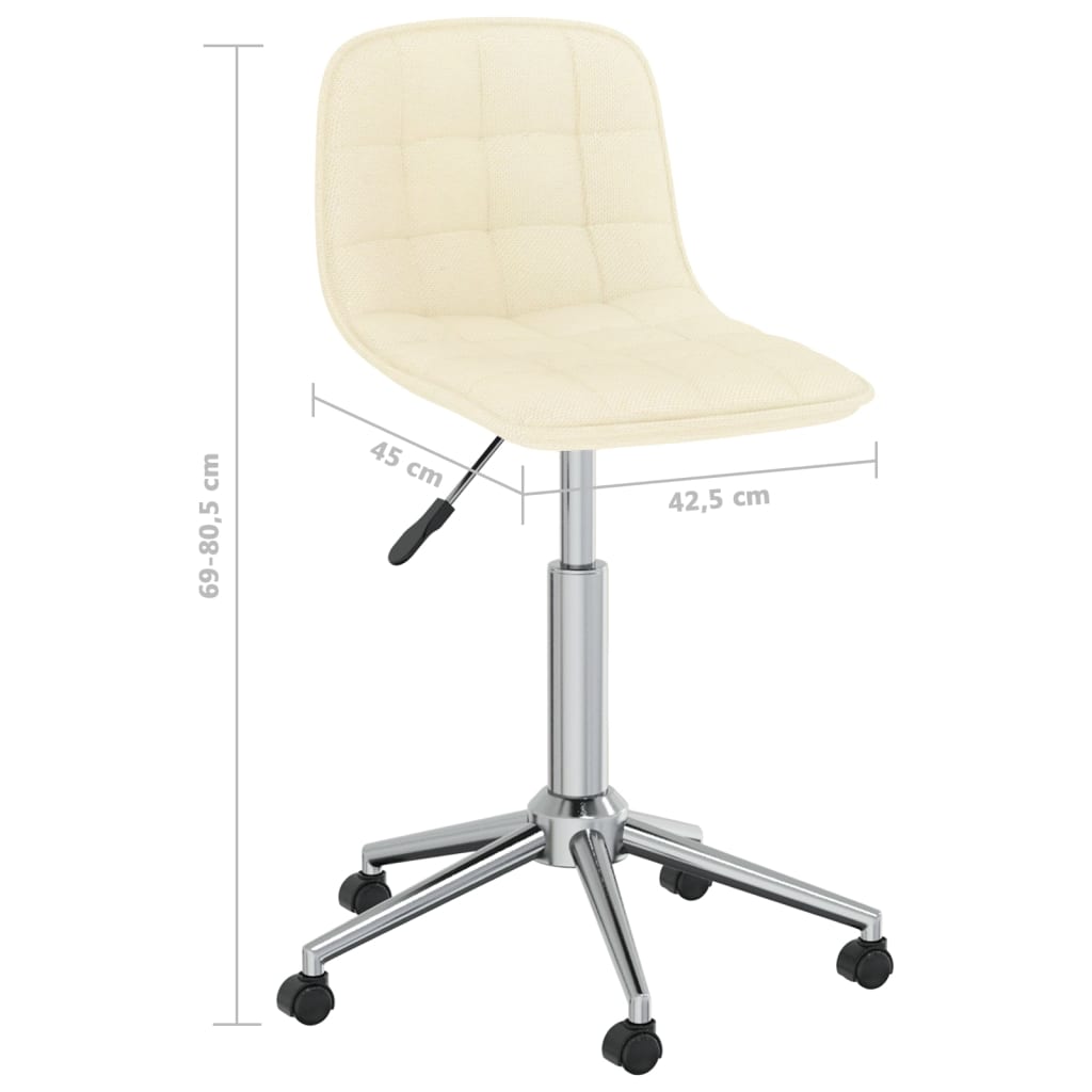 Swivel Dining Chair Cream Fabric