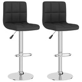 Bar Stools 2 pcs Black Fabric - Front View