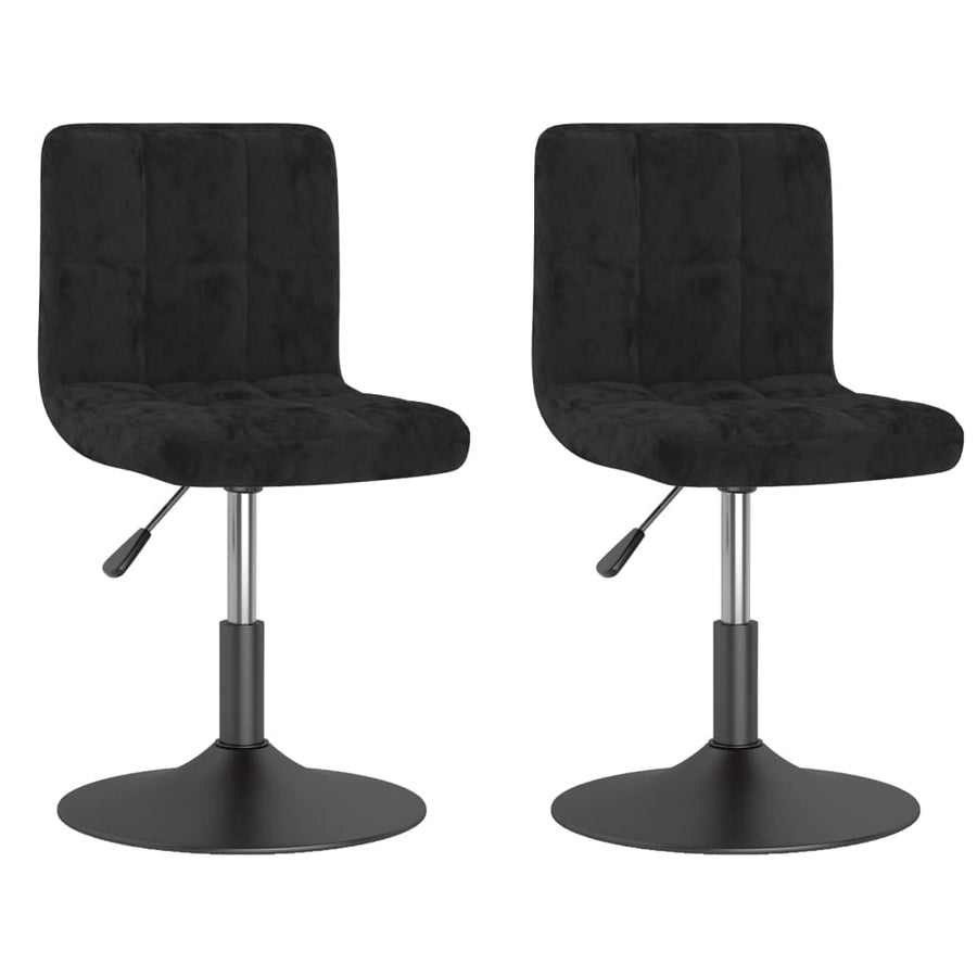 Swivel Dining Chairs 2 pcs Black Velvet