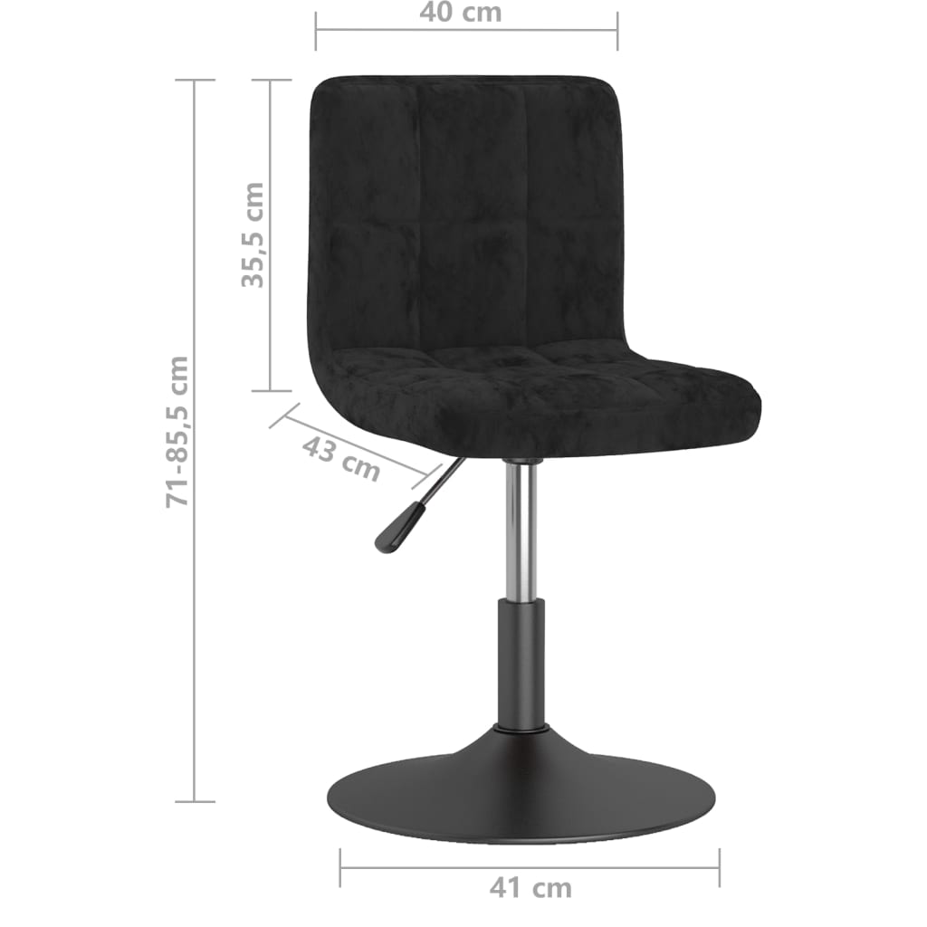 Swivel Dining Chairs 2 pcs Black Velvet