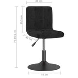 Swivel Dining Chairs 2 pcs Black Velvet