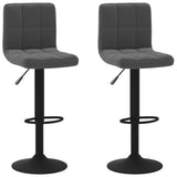 Bar Stools 2 pcs Black Velvet - Front View