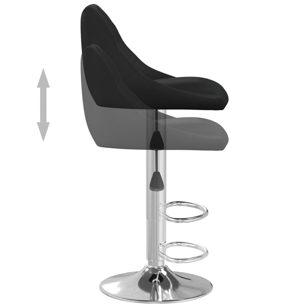 Bar Stools 2 pcs Black Faux Leather