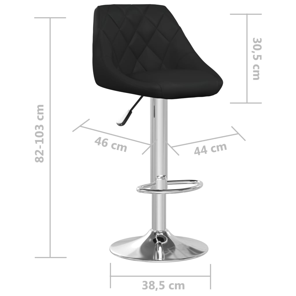 Bar Stools 2 pcs Black Faux Leather