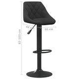Bar Stool Black Velvet - Low Angle