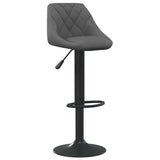 Bar Stools 2 pcs Dark Grey Velvet - Side View