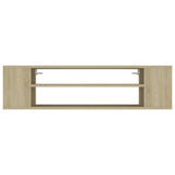 Hanging TV Cabinet Sonoma Oak 100x30x26.5 cm Engineered Wood - Top-Down View