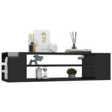 Hanging TV Cabinet High Gloss Black 100x30x26.5 cm Engineered Wood - Side View