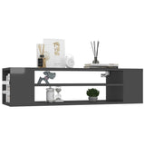 Hanging TV Cabinet High Gloss Grey 100x30x26.5 cm Engineered Wood - Side View
