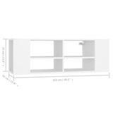 Wall-Mounted TV Cabinet White 102x35x35 cm Engineered Wood - Close-Up Angle
