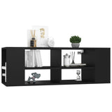 Wall-Mounted TV Cabinet Black 102x35x35 cm Engineered Wood - Side View