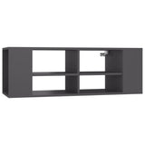 Wall-Mounted TV Cabinet Grey 102x35x35 cm Engineered Wood - Front View