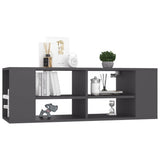 Wall-Mounted TV Cabinet Grey 102x35x35 cm Engineered Wood - Side View