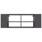 Wall-Mounted TV Cabinet Grey 102x35x35 cm Engineered Wood