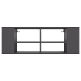 Wall-Mounted TV Cabinet Grey 102x35x35 cm Engineered Wood - Top-Down View