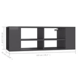 Wall-Mounted TV Cabinet Grey 102x35x35 cm Engineered Wood - Close-Up Angle