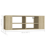 Wall-Mounted TV Cabinet Sonoma Oak 102x35x35 cm Engineered Wood - Close-Up Angle
