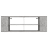Wall-Mounted TV Cabinet Concrete Grey 102x35x35 cm Engineered Wood - Top-Down View