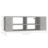 Wall-Mounted TV Cabinet Concrete Grey 102x35x35 cm Engineered Wood - Close-Up Angle