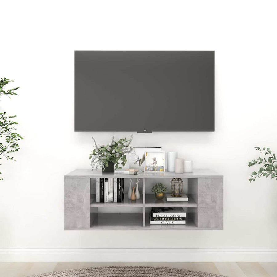 Wall-Mounted TV Cabinet Concrete Grey 102x35x35 cm