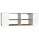 Wall-Mounted TV Cabinet White&Sonoma Oak 102x35x35cm Engineered Wood - Front View