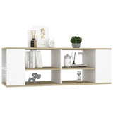 Wall-Mounted TV Cabinet White&Sonoma Oak 102x35x35cm Engineered Wood - Side View