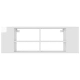 Wall-Mounted TV Cabinet High Gloss White 102x35x35 cm Engineered Wood - Top-Down View