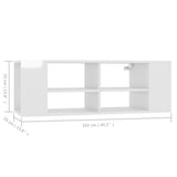 Wall-Mounted TV Cabinet High Gloss White 102x35x35 cm Engineered Wood - Close-Up Angle