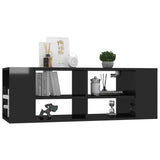 Wall-Mounted TV Cabinet High Gloss Black 102x35x35 cm Engineered Wood - Side View