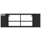 Wall-Mounted TV Cabinet High Gloss Black 102x35x35 cm Engineered Wood - Top-Down View