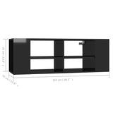 Wall-Mounted TV Cabinet High Gloss Black 102x35x35 cm Engineered Wood - Close-Up Angle