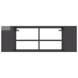 Wall-Mounted TV Cabinet High Gloss Grey 102x35x35 cm Engineered Wood