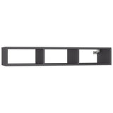 Wall Shelf Grey 102x30x17 cm Engineered Wood - Front View