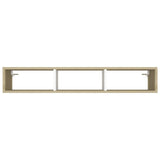 Wall Shelf Cabinet White and Sonoma Oak 102x30x17cm Engineered Wood - 45-Degree Angle