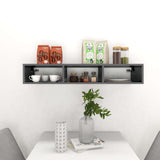 Wall Shelf High Gloss Grey 102x30x17 cm Engineered Wood - Side View
