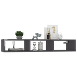 Wall Shelf High Gloss Grey 102x30x17 cm Engineered Wood - Top-Down View