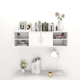 Wall Shelf White 102x30x29 cm Engineered Wood - Side View