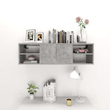 Wall Shelf Concrete Grey 102x30x29 cm Engineered Wood - Side View