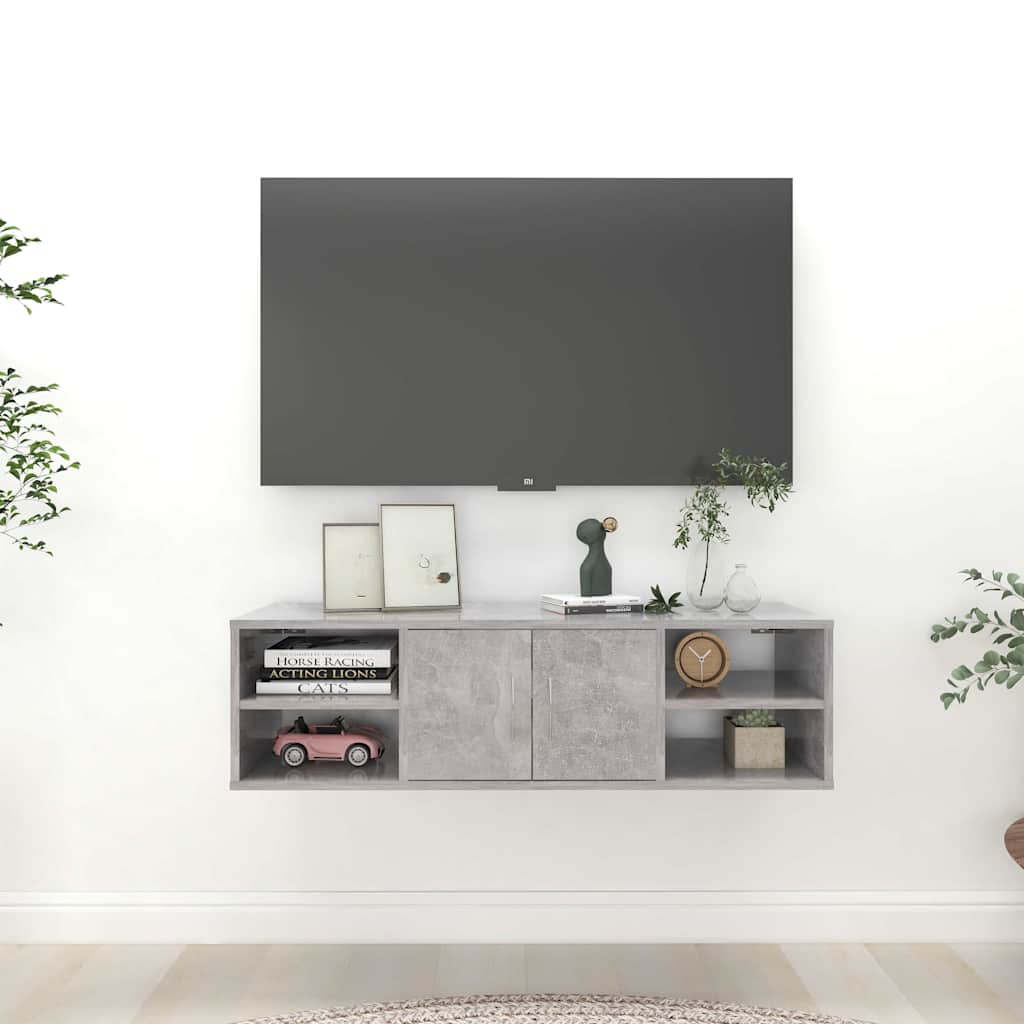 Wall Shelf Concrete Grey 102x30x29 cm Engineered Wood
