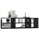 Wall Shelf High Gloss Black 102x30x29 cm Engineered Wood - Top-Down View