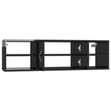 Wall Shelf High Gloss Black 102x30x29 cm Engineered Wood - 45-Degree Angle